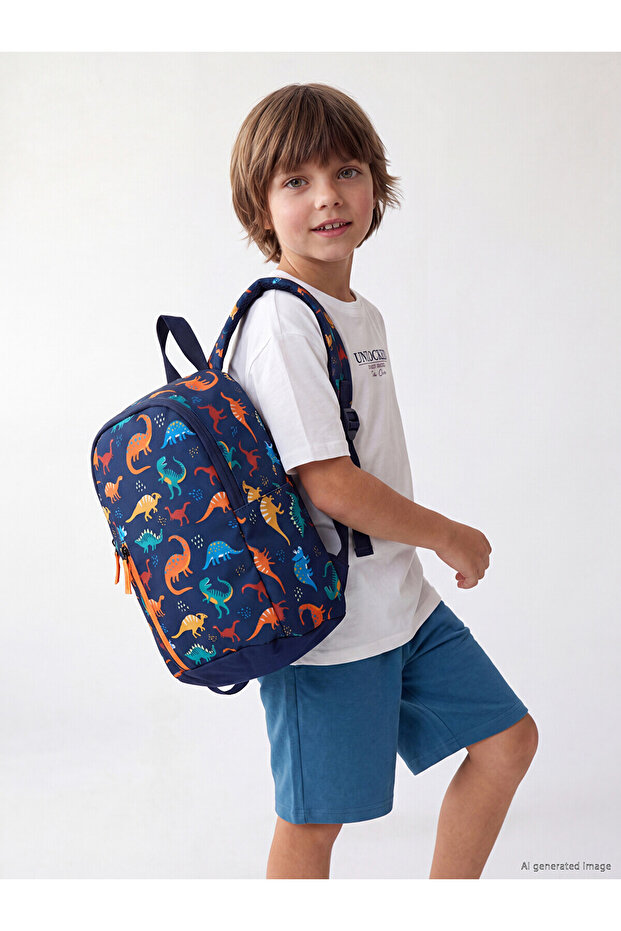 حقيبة ظهر للأولاد من TRENDLUCKY مطبوعة عليها ديناصورات