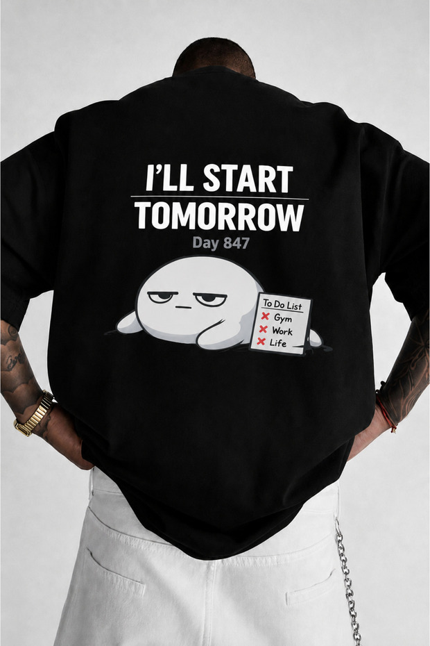Premium Unisex Printed 100% Cotton Crew Neck Short Sleeve Black T-Shirt