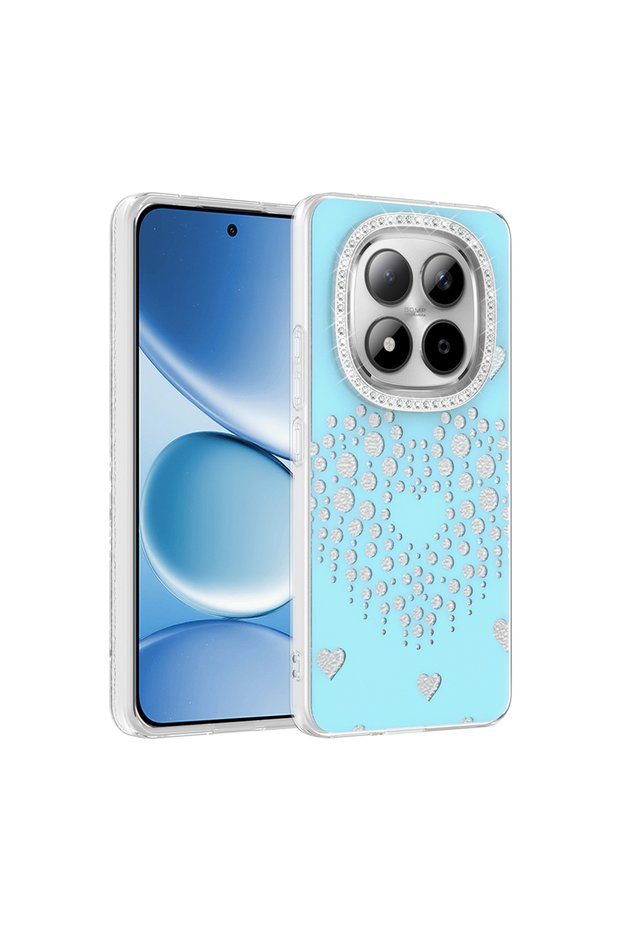 حافظة هاتف Xiaomi Redmi Note 15 Pro 4G من نوع Drop Stoned Heart Pattern Rivas Hard PC Cover