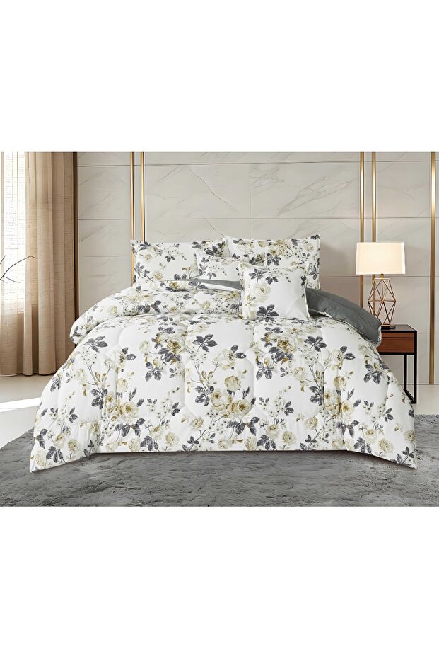 6-Piece Quilted Bedspread Set with a Quilted Bed Runner