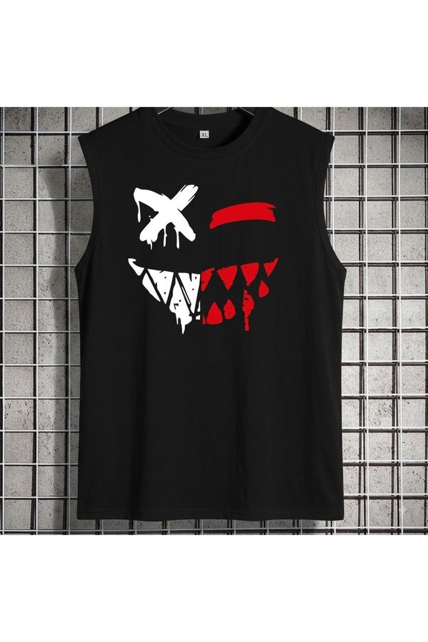 Men's Oversize Printed Athlete T-Shirt with Crew Neck, Relaxed Fit, Casual Sports Athlete T-Shirt