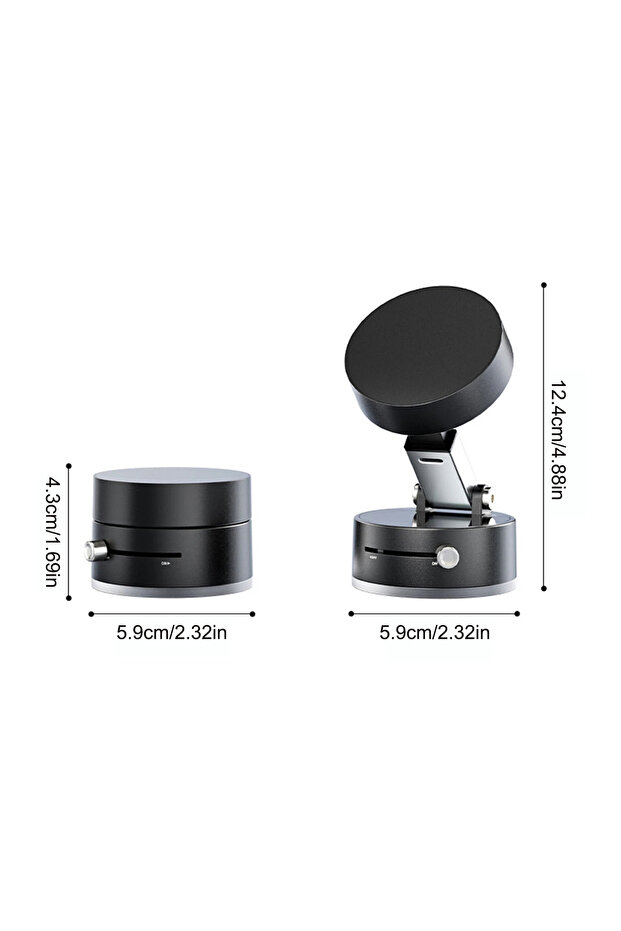 black Universal Vacuum Magnetic Suction Cup Folding Swivel Stand Double-sided Suction Cup Vacuum Swi