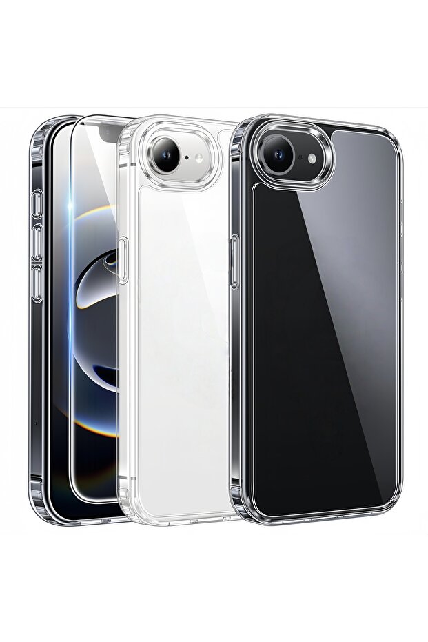 iPhone17e Case & Screen Protector Transparent For iPhone 17e/16e Phone Case with Screen Protector ,