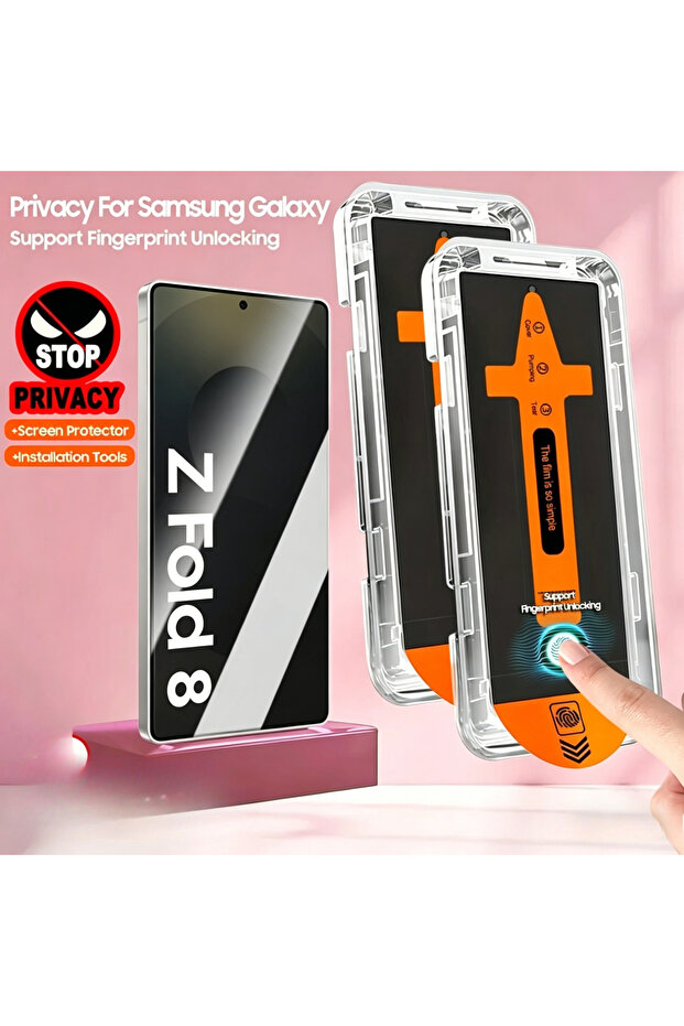 For Galaxy Z Fold 8 3 PCS Anti Peeping 3Pcs Dust‑Free Installation Anti‑Spy HD Tempered Glass Screen