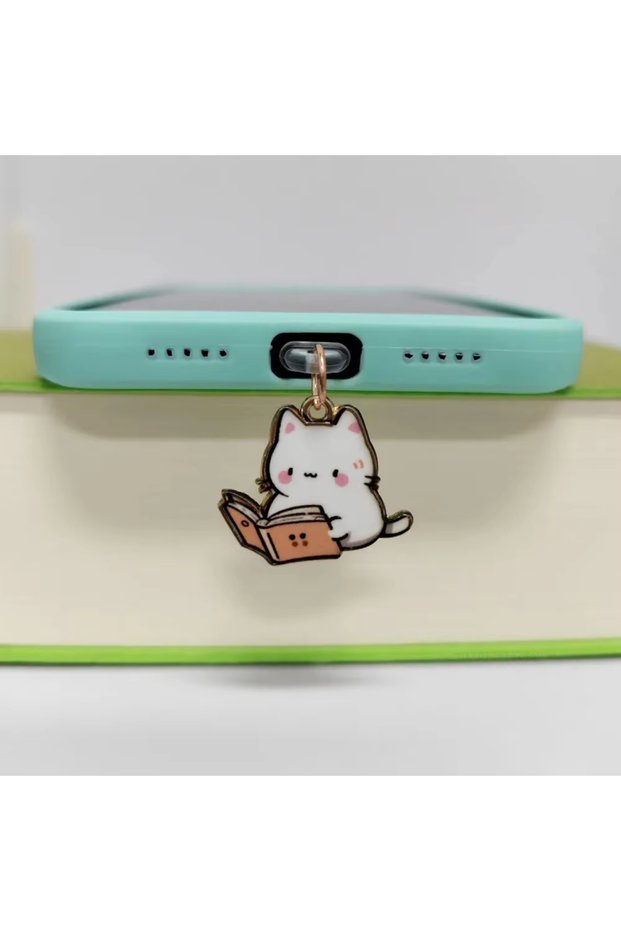 Style K Multi-Style Mixed-And-Matched Phone Dust Plugs, Cute Cat and Ghost Designs, Etc. for Type-C