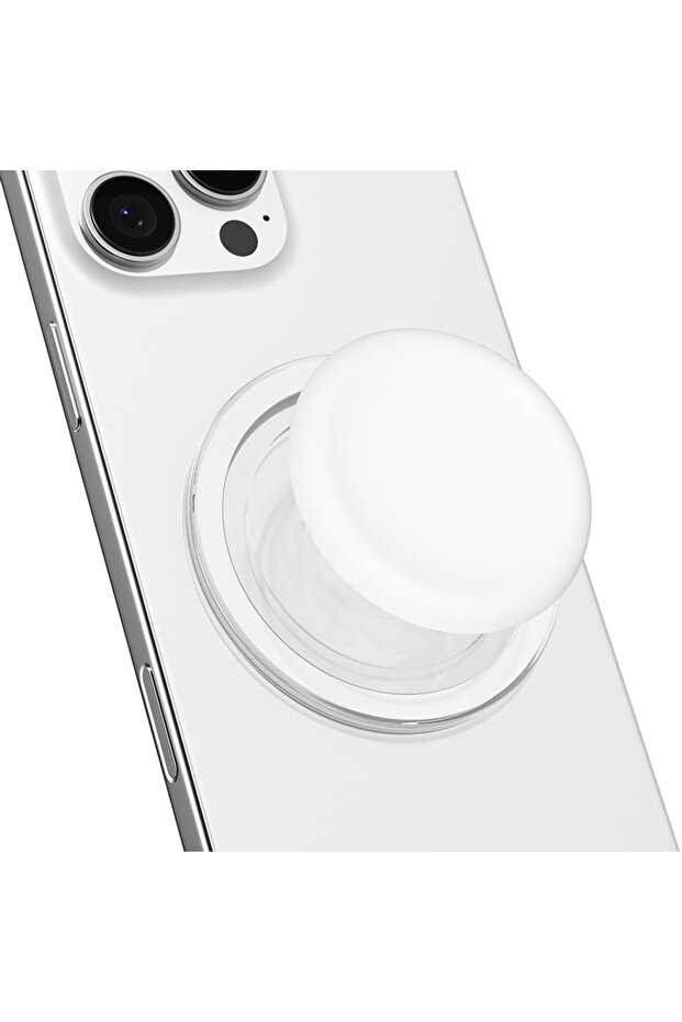 White Grip For Kindle with Kickstand and Magnetic Phone Stand Holder Socket, Soft Silicone Magnetic