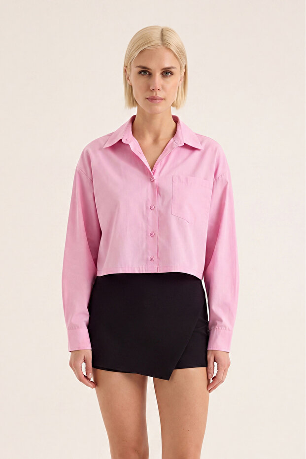 Crop Shirt with Pockets
