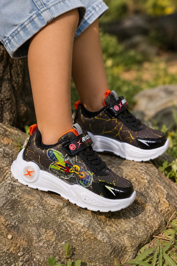 Boys' Velcro Printed Non-Slip Sole Casual Sports Shoes School Shoes