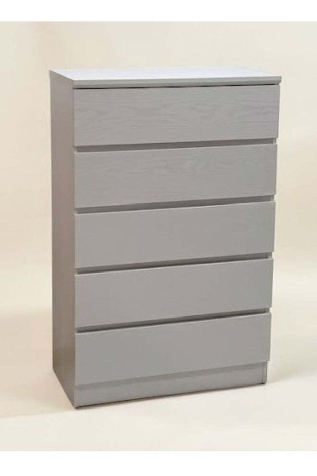 Modern 5-Drawer Chest of Drawers – Minimalist Bedroom Storage Unit - L80 x W40 x H123 cm