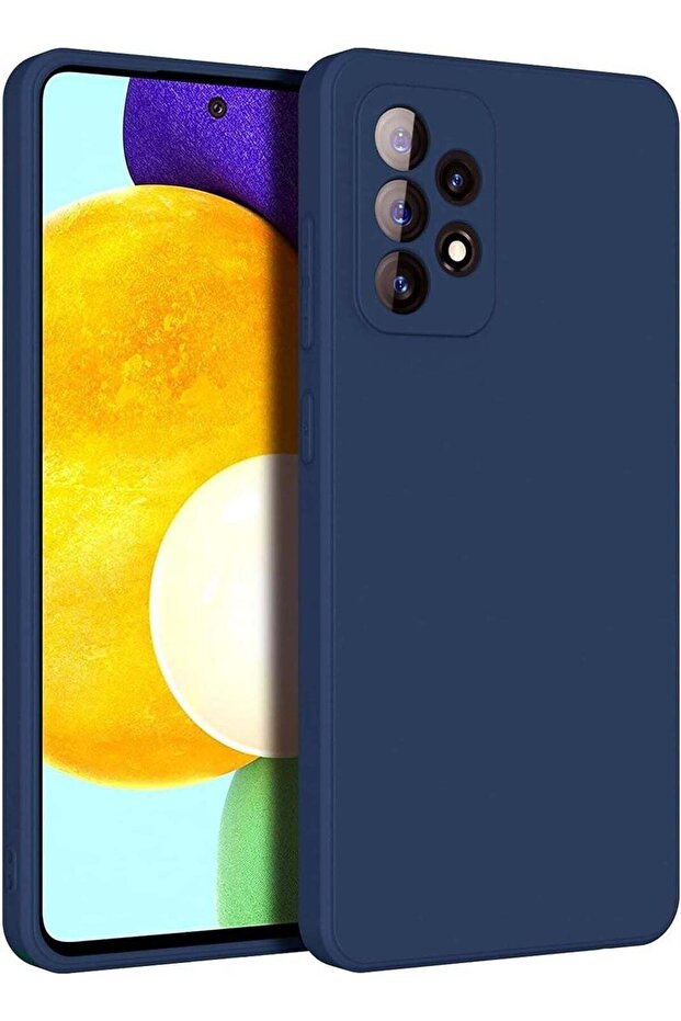 Case for Galaxy A52 Back Cover Black Slim Fit for Soft TPU Cover Flexible Silicone Cover Matte Blue