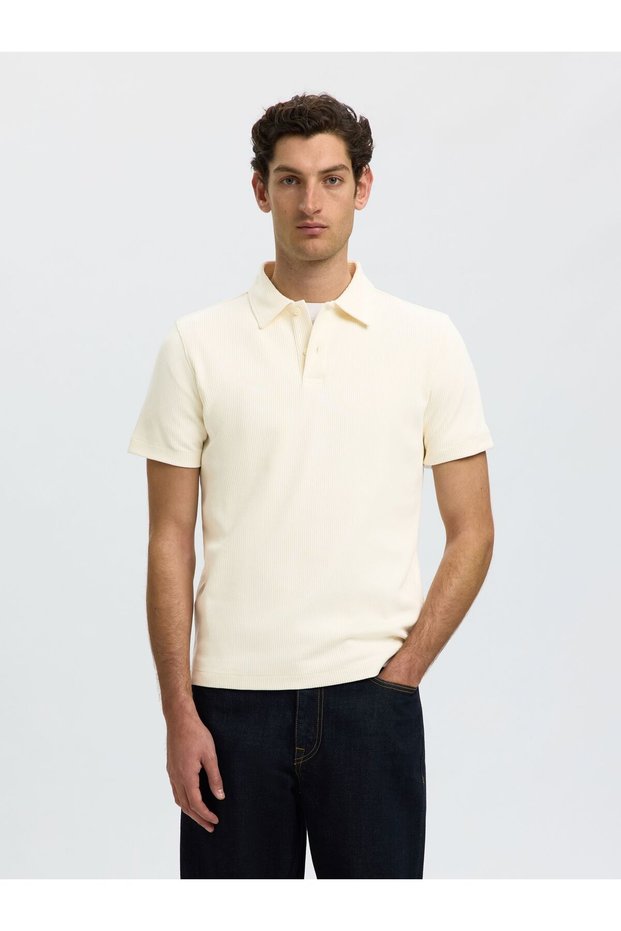Rebrované polo tričko