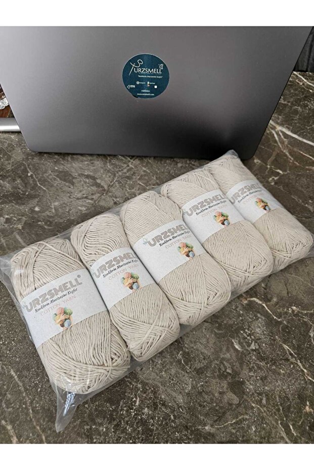 Cotton Knitting Yarn 5-Pack 500 Gr. Bej (Adet 100Gr, 200Mt Dir.)