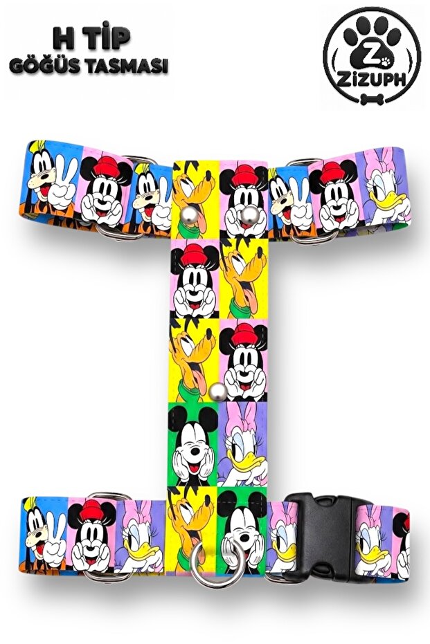 H Type Single Breast Collar Adjustable Printed