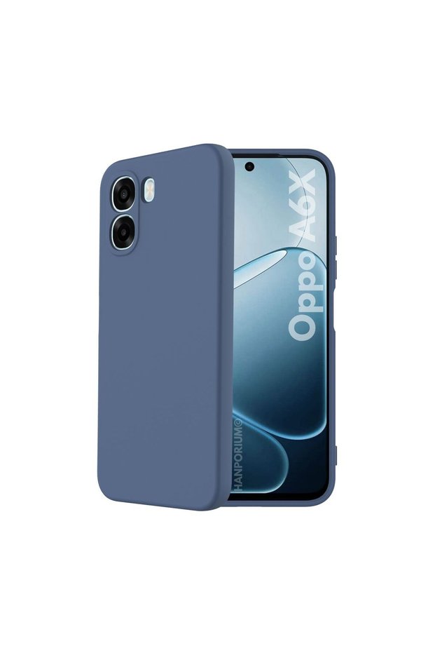 Oppo A6X Compatible Silicone Case - Flexible Cover with Camera Protection in Pastel Color Tone - Navy Blue