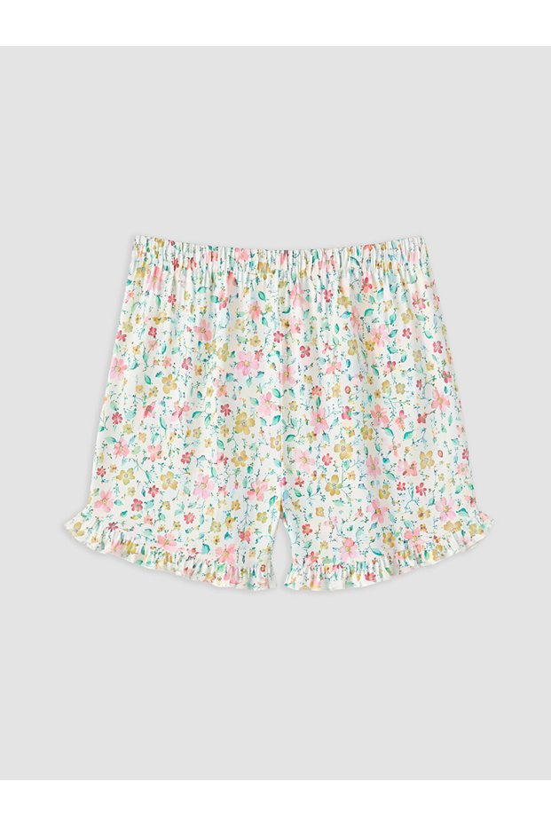 Quality Pieces from Çelebi Store Women's Shorts Pajama Bottoms with Floral Pattern and Drawstring Waist
