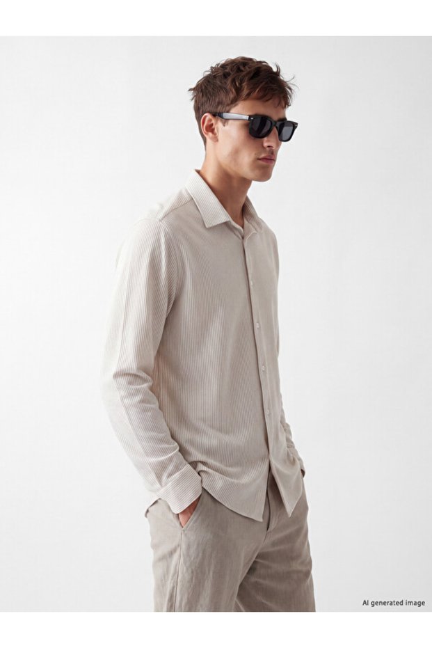 I Standart Fit Striped Men's Shirt from Freezen Store