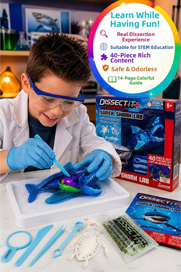 Dissect It+ Super Shark Lab Shark Dissection Kit 40 Pieces Stem Educational Toy