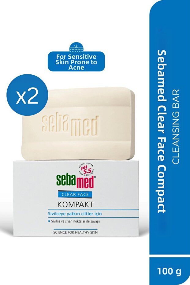Pore Cleansing Compact Facial Soap 100 Gr X 2 Piece Set Purifying for Sensitive and Oily Skin
