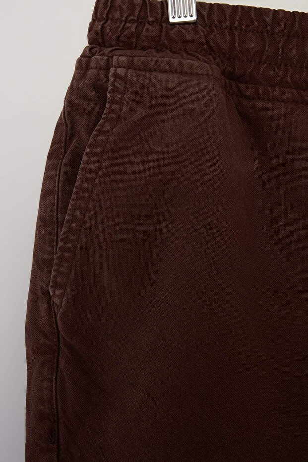 Kahverengi Regular Fit Beli Lastikli Şort & Bermuda TMNSS26SR00018 - 5