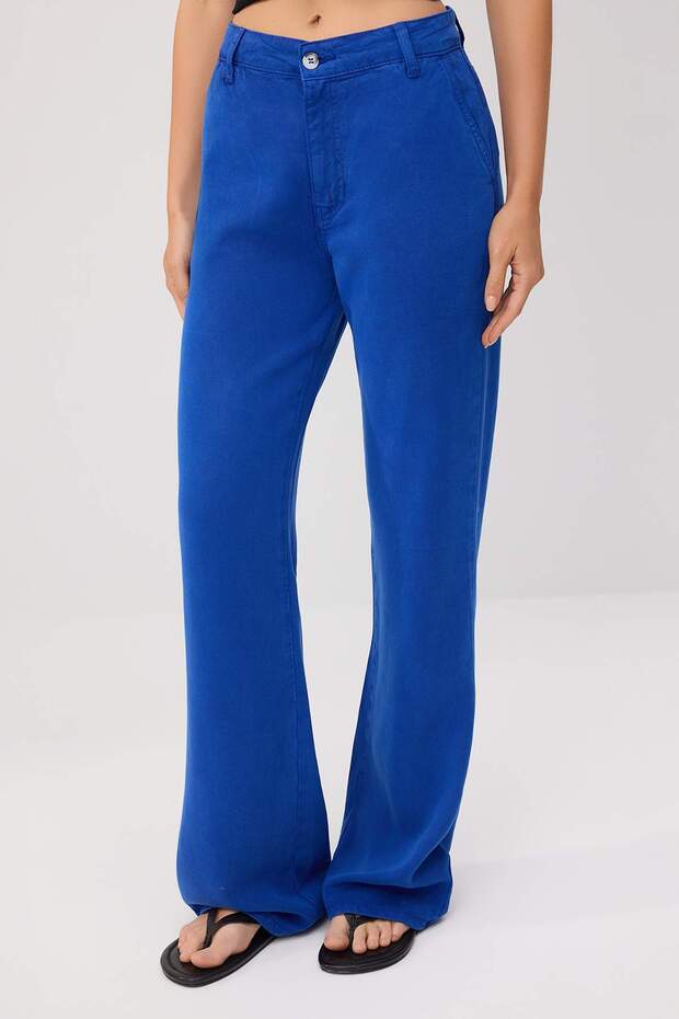 More Sustainable Saks %100 Tencel™ Düşük Bel Wide Leg Jeans TWOSS23JE00219 - 3