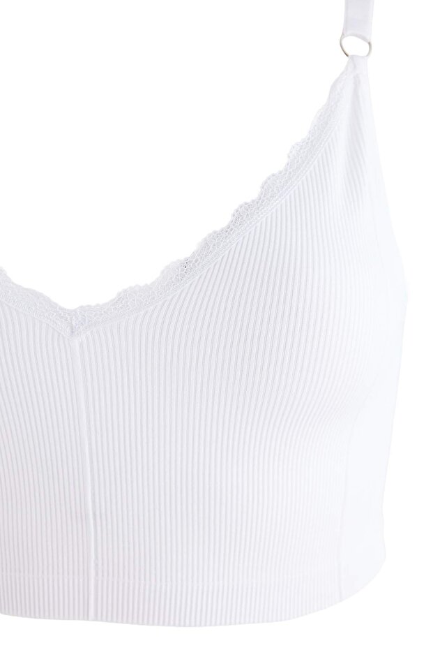 Çok Renkli 2li Seamless/Dikişsiz Dantel Detaylı Kapsız Askılı Bralette Sütyen TBBSS26CW00018 - 8