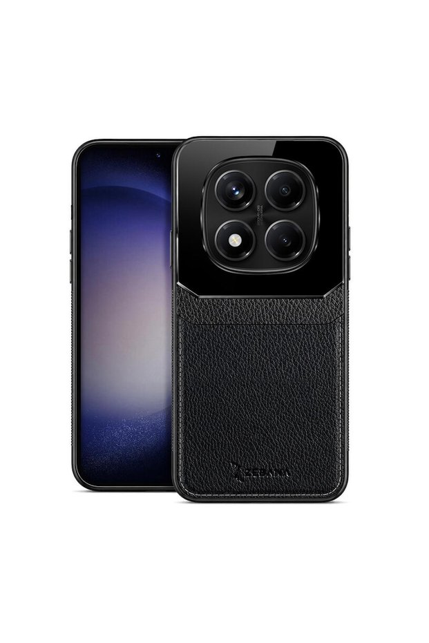 Xiaomi Poco X7 Pro Compatible Case Lens Leather Case Black