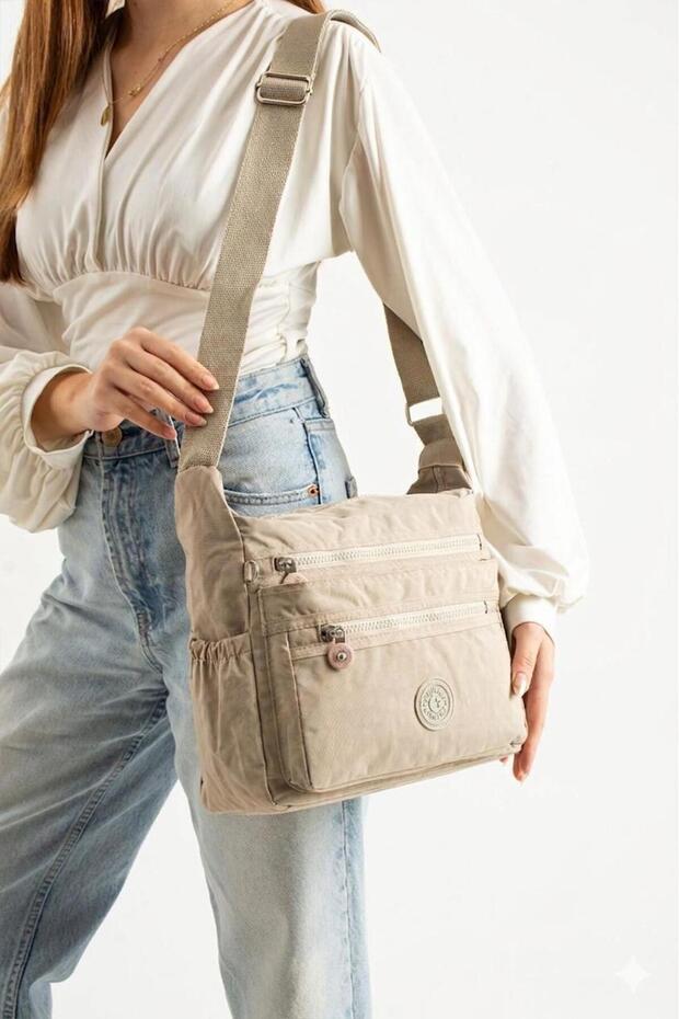 Messenger Bag Multi-Pocket Cross Strap Rain Resistant Fabric