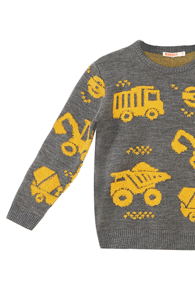 Construction Vehicles Boy Sweater - 5