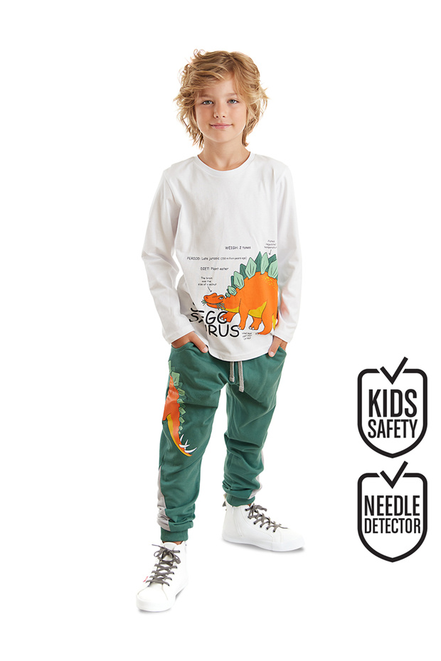 Stegosaurus Boy's Long Sleeve T-Shirt Pants Set