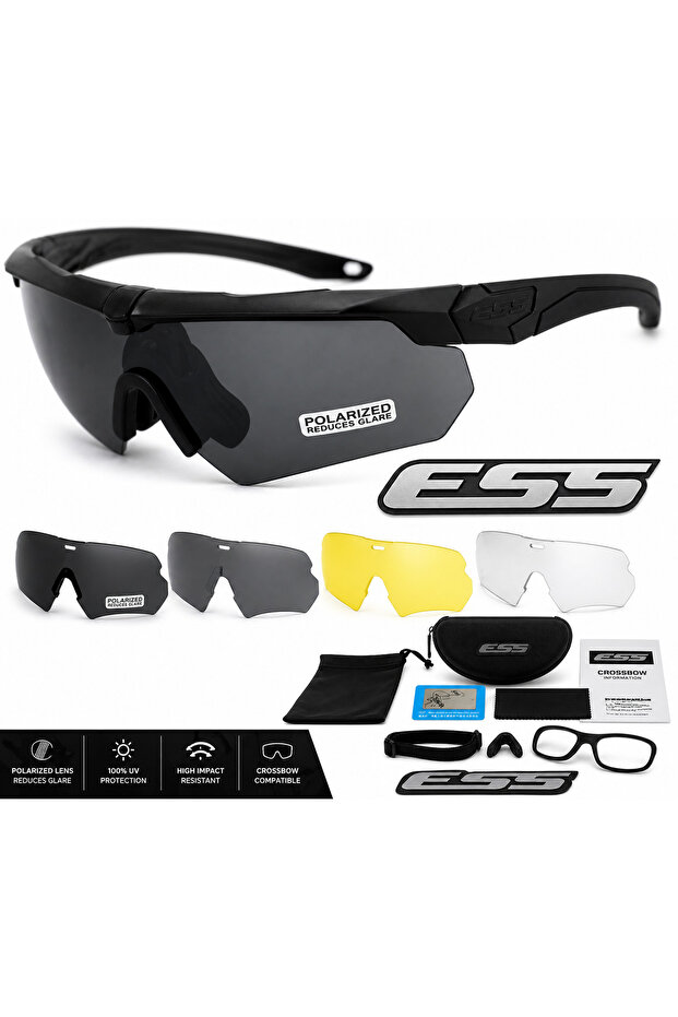 DTULTRA2 ESS CROSSBOW Polarize 4 Lensli Taktik Gözlük Airsoft Atış Motor Outdoor Tactical Koruyucu Gözlük Seti
