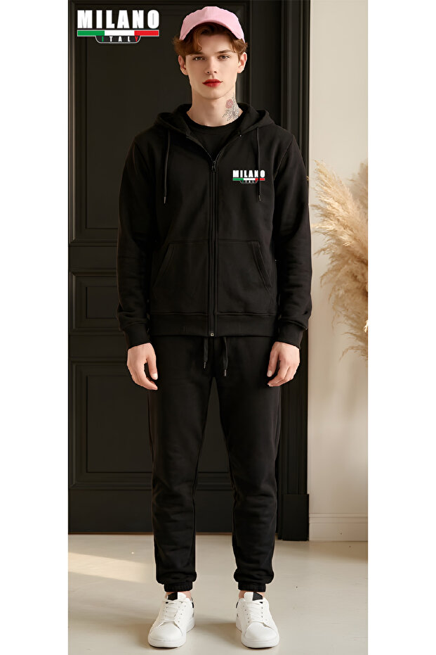 Unisex Casual Tracksuit Set Outdoor Full Zip