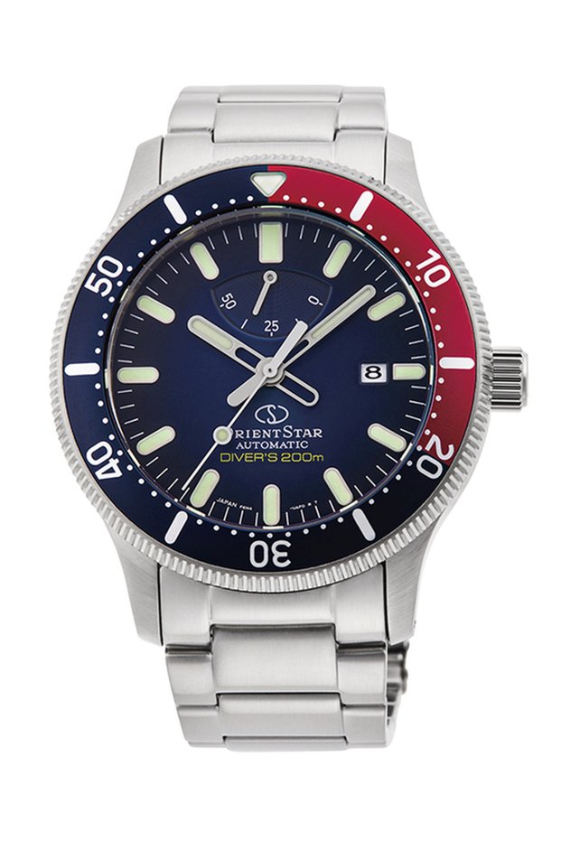 Orient Re-Au0306L00B Automatic Steel Grey Navy Blue 20 Atm 44 mm Men's Wristwatch