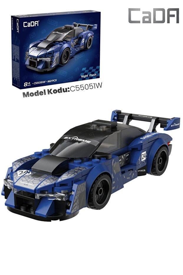 Cada Pull and Drop Night Flash Car 162 Piece Car Building Set Block Car -Ffc55051W-162P