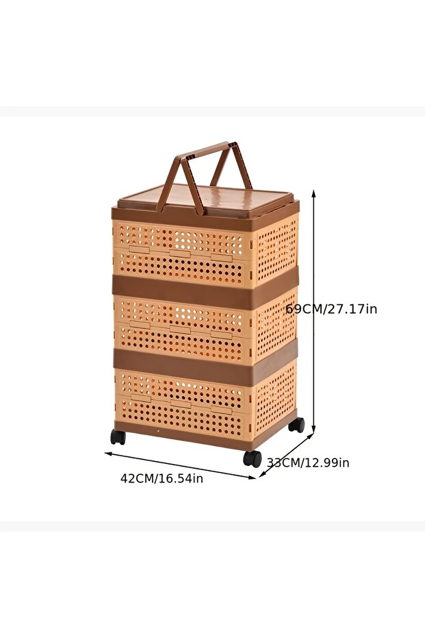 Foldable Storage Basket With Wheels - 2