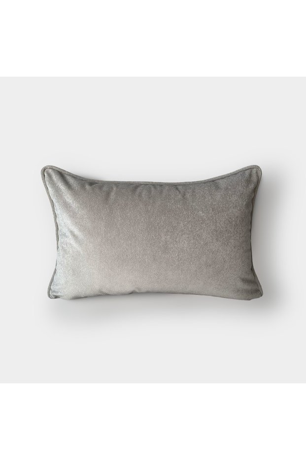 "Taupe" Velvet Plain Cushion Cover 30X50 - Light Gray