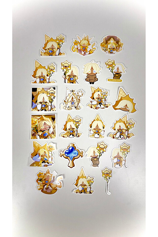 Pure Vanilla Cookie Run Kingdom Phone Laptop Bullet Journal Adhesive Foil Sticker Pack (22 Pcs)