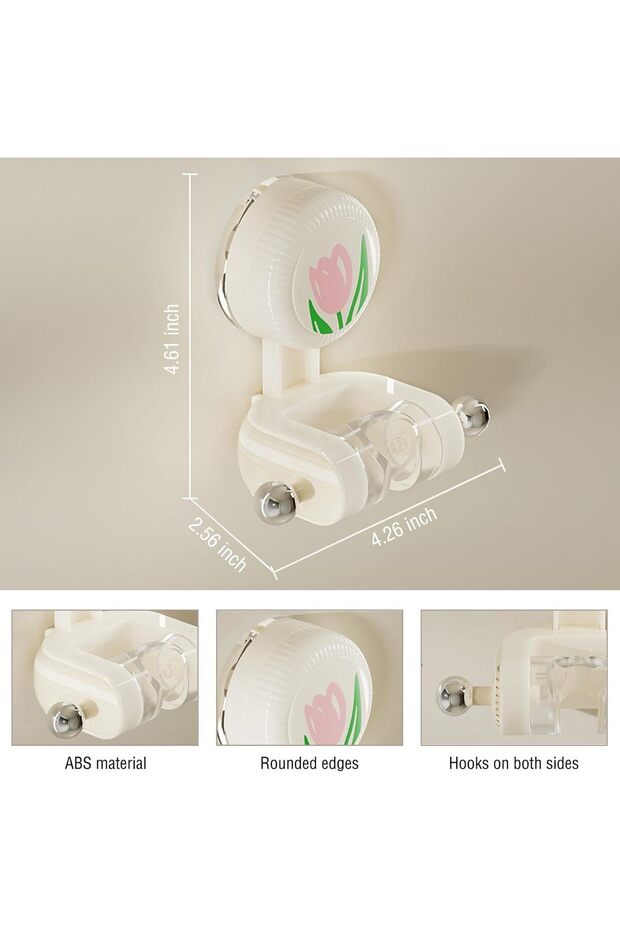 Suction Cup Shower Head Holder, Tulip Wall Mount Bracket for Handheld Shower, No Drilling