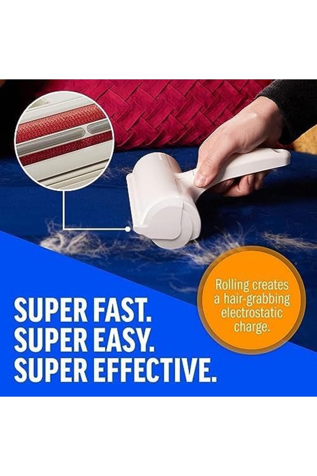 Reusable Pet Hair Remover Roller, Self-Cleaning Brush for Dog & Cat Hair on Furniture & Car Seats