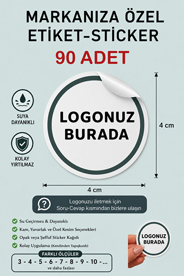 GSticker Kişiye Özel Firma Şirket Marka Butik Logo Sticker Paketleme Kargo Ambalaj Etiketi Şeffaf Sticker