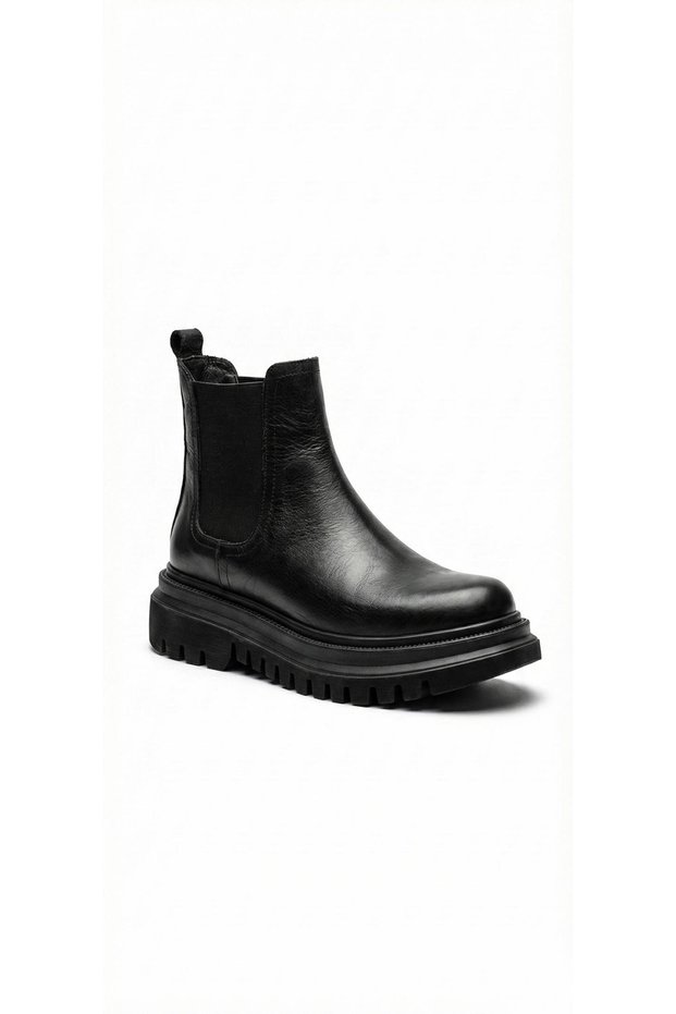 Black women's genuine leather boots 00617.8702