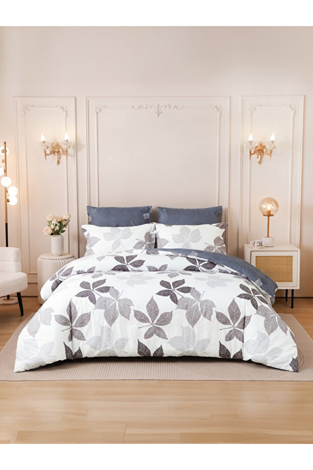 6-Pcs Printed Duvet Cover Set King Size 220x240cm, Brushed Microfiber Fabric (Without Filler)