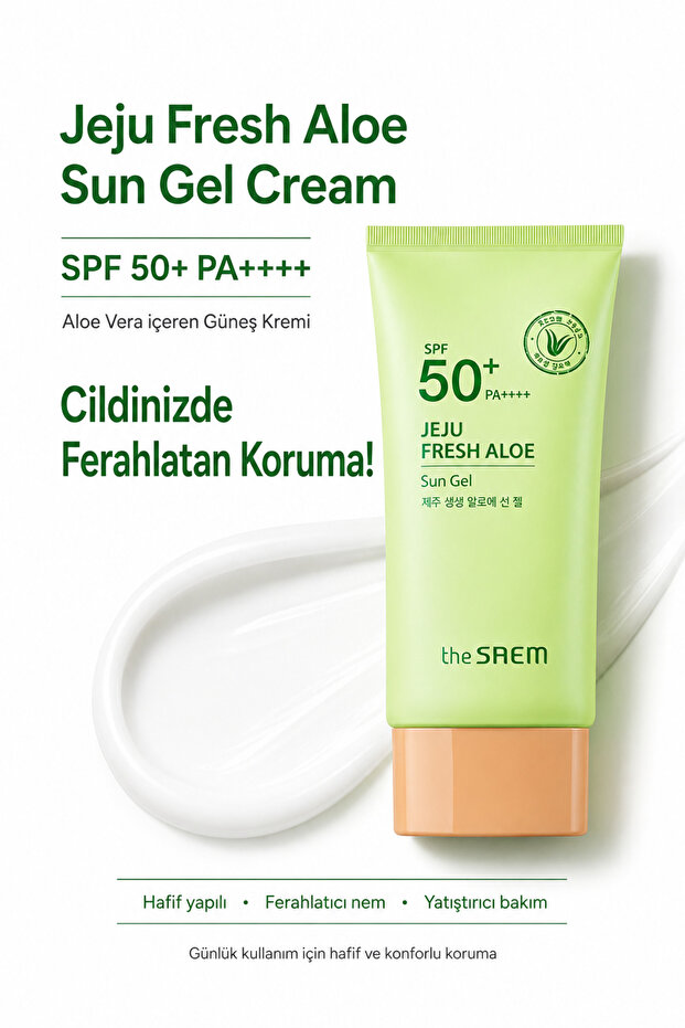 Jeju Aloe Sun Gel Sunscreen Spf 50 and Pa 50 Gr (Vi̇oni̇ne)