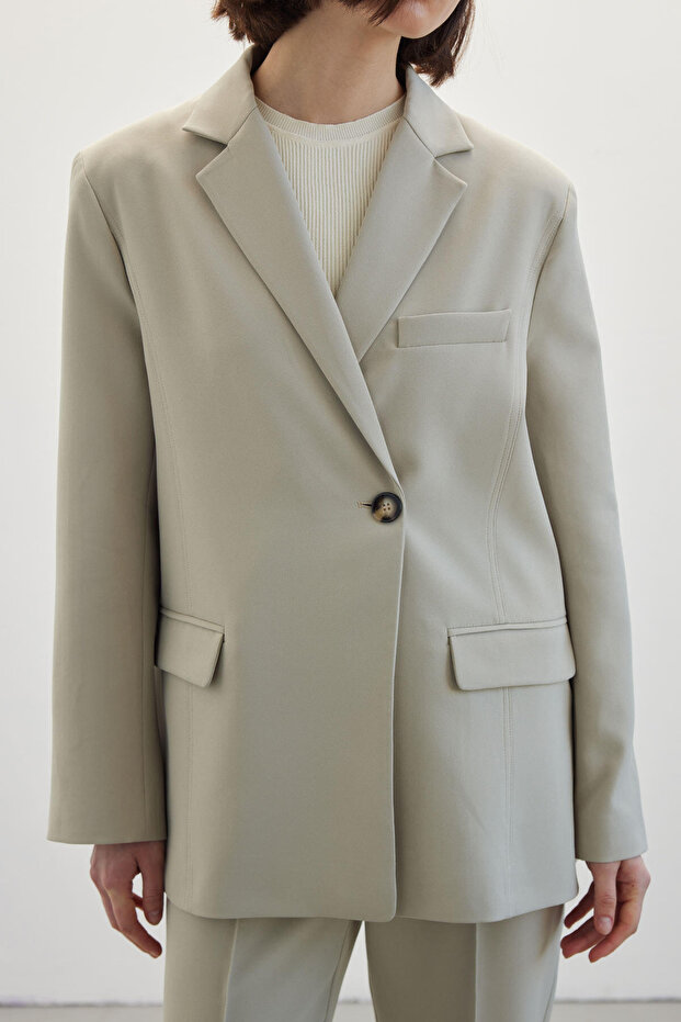 One Button Blazer Jacket Çağla - 5