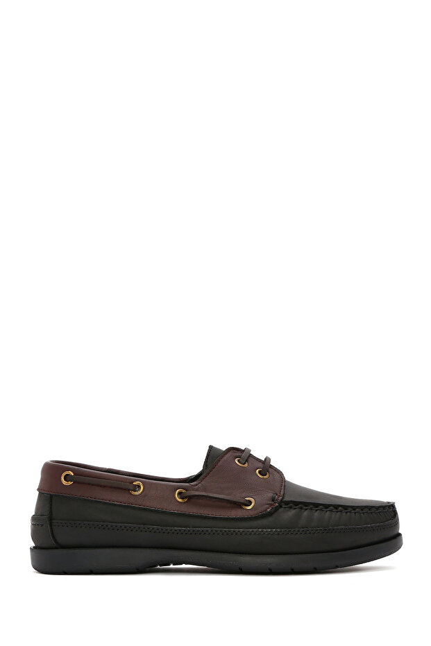 Men's Black Lace-Up Leather Casual Shoes 26Sfd6607M2