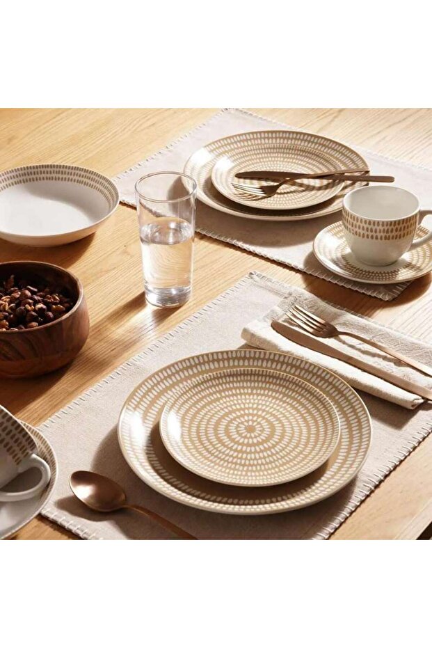 Armona 30-piece Porcelain Dinner Set - Brown