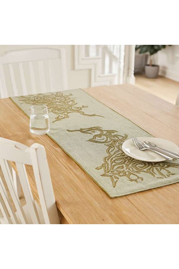 Wilbur Beaded Table Runner 33x91cm - Gold