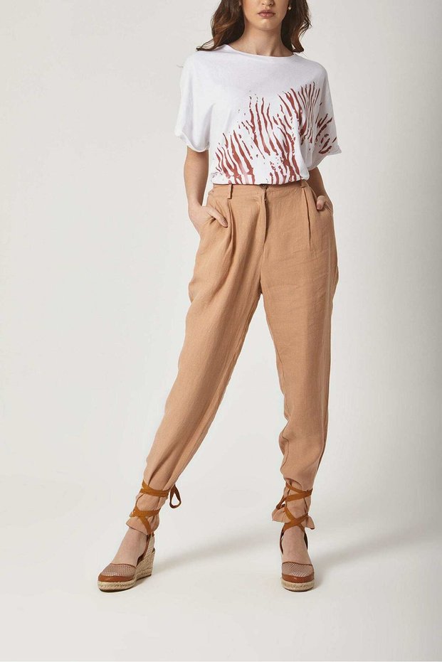 Solid Cuffed Pants