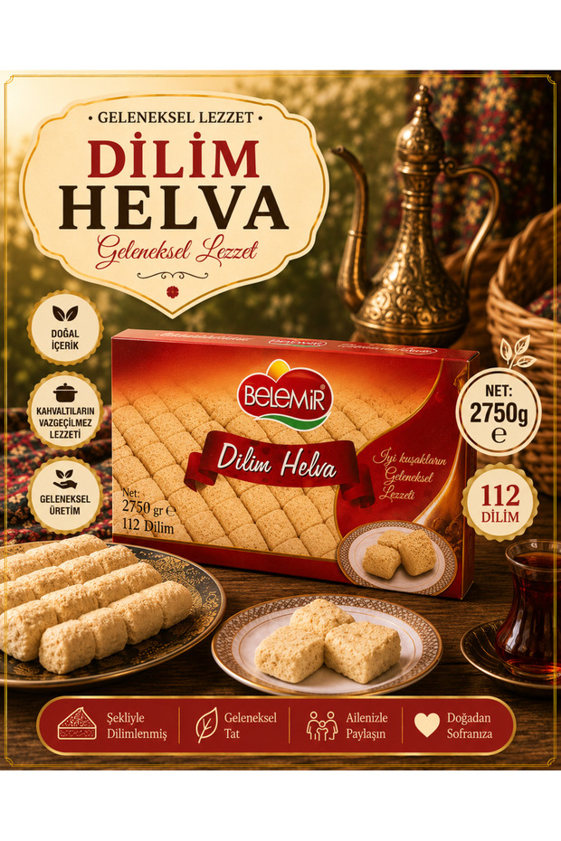 2750 gr Helva Dilim Kutu Sade