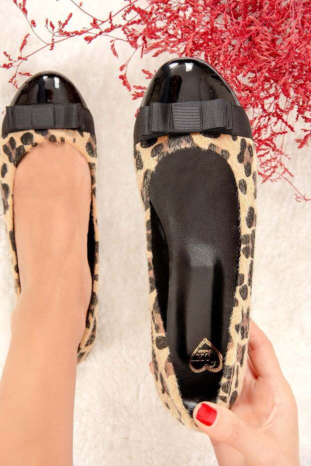 Black/Leopard Women's Ballerinas 9726019502