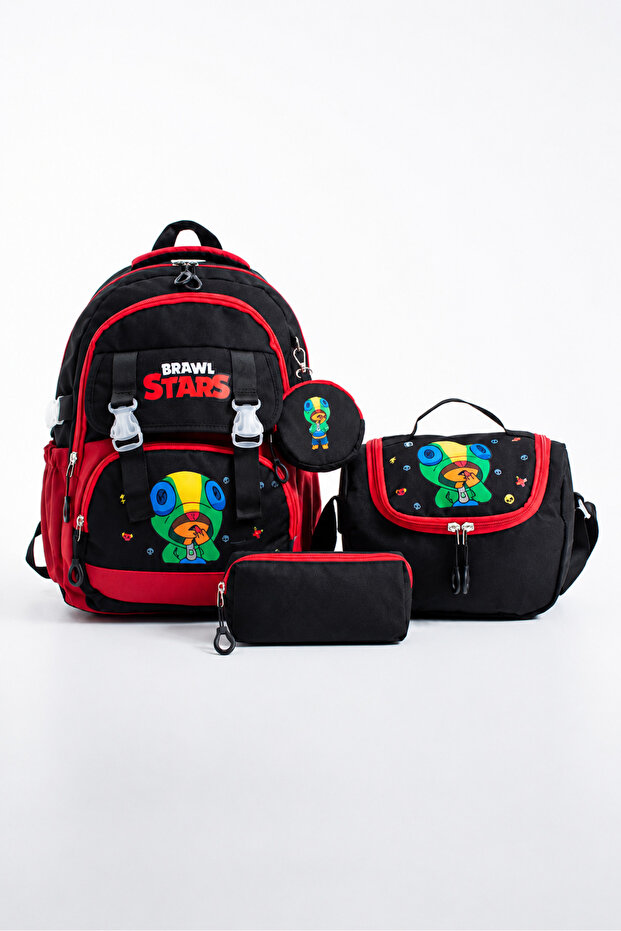 Brawl Stars Leon Black Primary School and Lunch Box Set